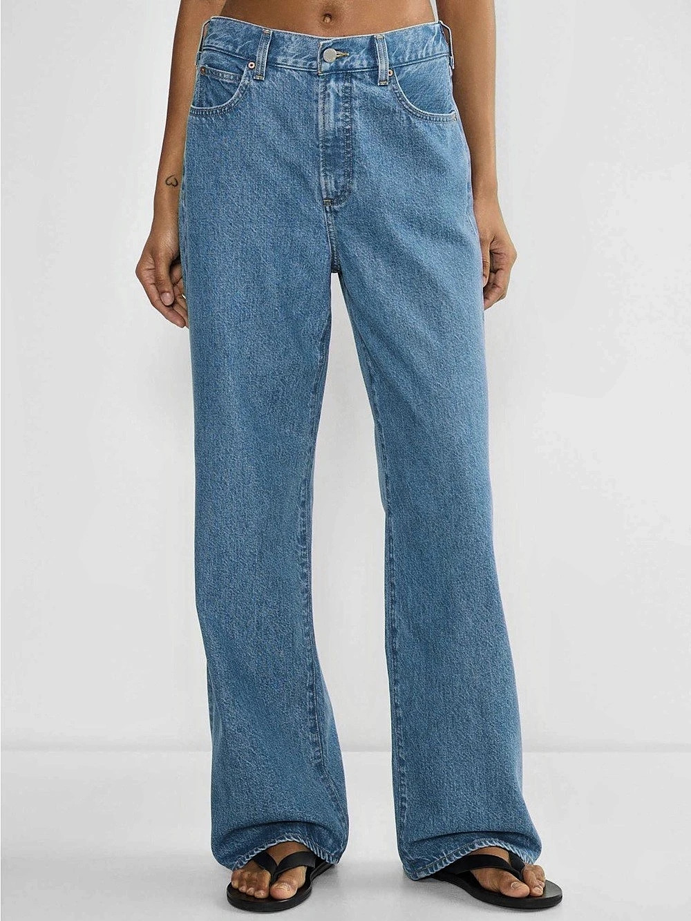 Denim Forum The '90s So-Soft Hi-Rise Baggy Jean Blue